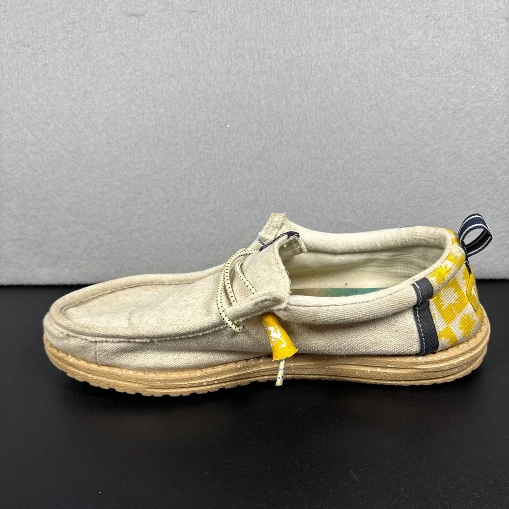 HeyDude x Corona Wally Mens Size 10 Natural White Canvas Slip On Casual Shoes